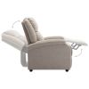 Electric TV Recliner Chair Cream Fabric