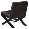 Sofa Chair Black Real Leather