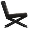 Sofa Chair Black Real Leather