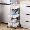 3-Tier Home Kitchen Storage Utility cart with handle-White--YS