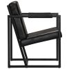 Armchair Black Real Leather