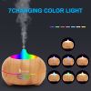 Zokop 21411yk 550ml Aroma Diffuser Brown Plastic with White Remote Control Colorful Light RT