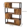 Bookcase with 4 Storage Cabinet, 4 Tier Bookshelf for Living Room, Office, Storage Oraganizer with 4 Cube, Vintage Brown RT