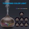 Zokop 2102yk 550ml Aroma Diffuser Dark Brown Plastic with White Remote Control and Colorful Light RT