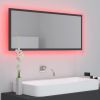 LED Bathroom Mirror Gray 39.4"x3.3"x14.6" Chipboard