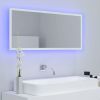 LED Bathroom Mirror White 39.4"x3.3"x14.6" Chipboard