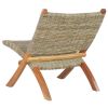 Relaxing Chair Natural Kubu Rattan and Solid Mahogany Wood