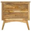 Bedside Cabinet 25.6"x13.8"x23.6"Solid Mango Wood