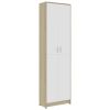 Hallway Furniture Set White and Sonoma Oak Chipboard