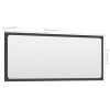 Bathroom Mirror Gray 35.4"x0.6"x14.6" Chipboard