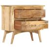 Bedside Cabinet 25.6"x13.8"x23.6"Solid Mango Wood