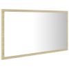 LED Bathroom Mirror Sonoma Oak 31.5"x3.3"x14.6" Chipboard