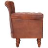 Armchair Brown Real Goat Leather