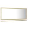 Bathroom Mirror White and Sonoma Oak 31.5"x4.1"x14.6" Chipboard