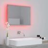 LED Bathroom Mirror Concrete Gray 23.6"x3.3"x14.6" Chipboard