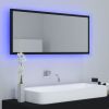 LED Bathroom Mirror Black 39.4"x3.3"x14.6" Chipboard