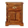 Bedside Cabinet 15.8"x11.8"x19.7" Solid Sheesham Wood