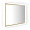 LED Bathroom Mirror Sonoma Oak 23.6"x3.3"x14.6" Chipboard