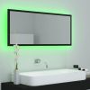 LED Bathroom Mirror Black 39.4"x3.3"x14.6" Chipboard