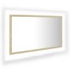 LED Bathroom Mirror Sonoma Oak 31.5"x3.3"x14.6" Chipboard