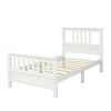 Wood Platform Bed with Headboard and Footboard, Twin (White)