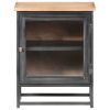 Bedside Cabinet Gray 15.7"x11.8"x19.7" Solid Acacia Wood