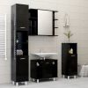 Bathroom Mirror Cabinet High Gloss Black 31.5"x8.1"x25.2" Chipboard