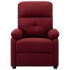 Electric Recliner Chair Wine Red Fabric