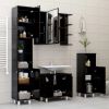 Bathroom Mirror Cabinet High Gloss Black 31.5"x8.1"x25.2" Chipboard