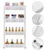 4 Tier Gap Storage Slim Slide Out Pantry Storage Rack for Narrow Spaces RT