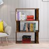 Bookcase and Bookshelf 3 Tier Display Shelf, S-Shaped Z-Shelf Bookshelves, Freestanding Multifunctional Decorative Storage Shelving for Home Office, V