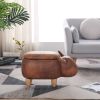 Decorative animal storage stool for kids, ottoman bedroom furniture, brown kids footstool, cartoon chair for home with solid wood legs, decorative foo