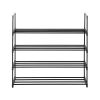 4 Tiers Shoe Rack Shoe Tower Shelf Storage Organizer For Bedroom, Entryway, Hallway, and Closet Black Color--YS