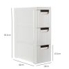 Free shipping 3-Tire Rolling Cart Organizer Unit with Wheels Narrow Slim Container Storage Cabinet for Bathroom Bedroom YJ