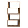 Bookcase and Bookshelf 4 Tier Display Shelf, S-Shaped Z-Shelf Bookshelves, Freestanding Multifunctional Decorative Storage Shelving for Home Office, V