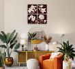 Brown Wall Decor for Living Room-Flower Canvas Wall Art-Contemporary Simple Life Floral Pictures-Framed Artwork Canvas Prints Brown Giclee Poster for