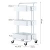 3-Tier Home Kitchen Storage Utility cart with handle-White--YS