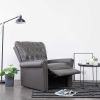 Reclining Chair Gray Faux Leather