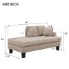 [VIDEO provided]64" Deep Tufted Upholstered Textured Fabric Chaise Lounge,Toss Pillow included,Living room Bedroom Use,Warm Grey