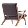 Retro Single Sofa Chair Armchair Seat Accent Armchair Wood Frame Suede Brown