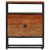 Bedside Cabinet 15.8"x11.8"x19.7" Solid Reclaimed Wood and Steel