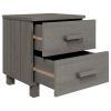 Bedside Cabinets 2 pcs Light Gray 15.7"x13.8"x17.5" Solid Pinewood