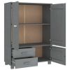 Wardrobe Dark Gray 39"x17.7"x53.9" Solid Wood Pine