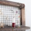 Wall Mounted Wooden Holder Hanging Jewelry Organizer with a Removable Bar, a Shelf and 15 Hooks, Rustic Brown