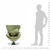 Swivel Egg Chair with Cushion Light Green Velvet