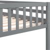 Twin over Twin Double Parallel Bunk Beds with Storage Staircase in the Middle and Full Length Guardrails, Gray