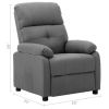 Electric Recliner Chair Light Gray Fabric