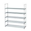 5 Tiers Shoe Rack Shoe Tower Shelf Storage Organizer For Bedroom, Entryway, Hallway, and Closet Gray Color RT