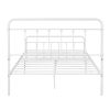 Full Size Metal Platform Bed with Headboard and Footboard, Iron Bed Frame for Bedroom, No Box Spring Needed ,White