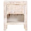 Bedside Cabinet White 15.7"x11.8"x19.6" Solid Acacia Wood